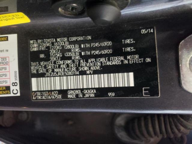 Photo 10 from auction – 2014 TOYOTA 4RUNNER SR with VIN JTEZU5JR3E5080194