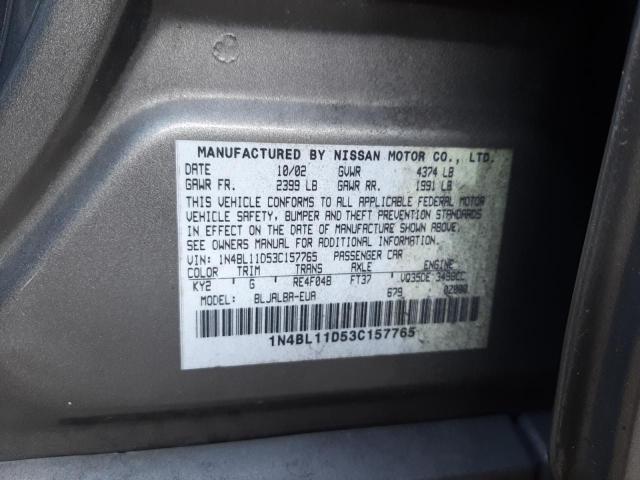Photo 10 from auction – 2003 NISSAN ALTIMA SE with VIN 1N4BL11D53C157765