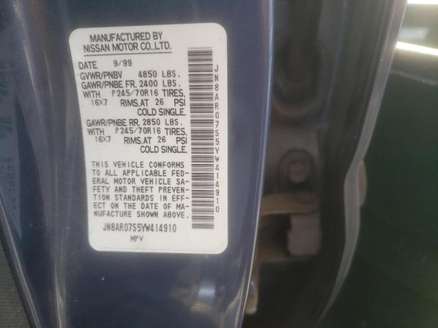 Photo 10 from auction – 2000 NISSAN PATHFINDER with VIN JN8AR07S5YW414910