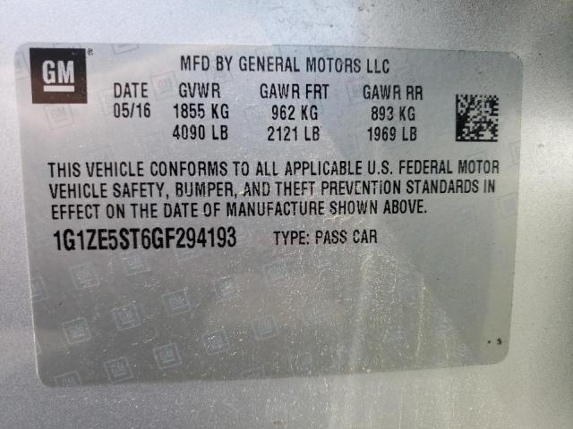 Photo 10 from auction – 2016 CHEVROLET MALIBU LT with VIN 1G1ZE5ST6GF294193