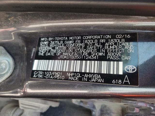Photo 10 from auction – 2016 TOYOTA PRIUS C with VIN JTDKDTB35G1124341