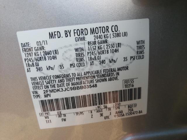 Photo 10 from auction – 2011 FORD EDGE SEL with VIN 2FMDK3JC9BBB03548