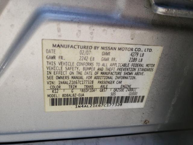 Photo 10 from auction – 2007 NISSAN ALTIMA 2.5 with VIN 1N4AL21E67C177328