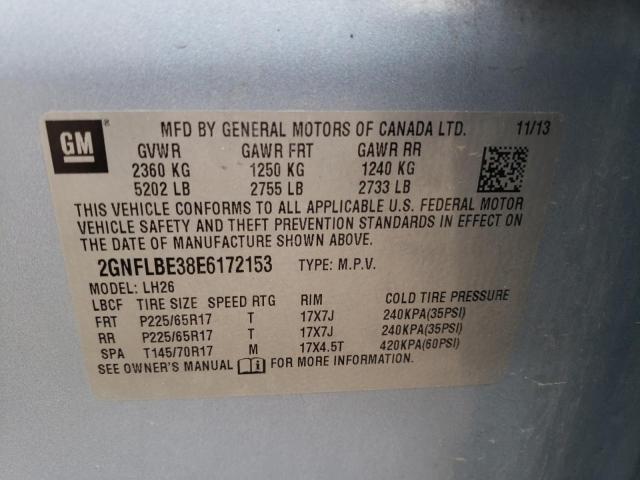 Фото 10 с аукциона – 2014 CHEVROLET EQUINOX LT с VIN 2GNFLBE38E6172153