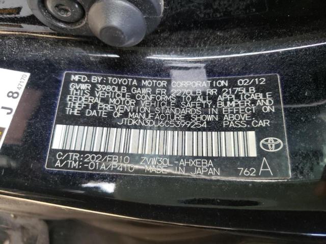 Photo 10 from auction – 2012 TOYOTA PRIUS with VIN JTDKN3DU6C5399254