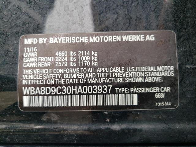 Photo 10 from auction – 2017 BMW 330 XI with VIN WBA8D9C30HA003937
