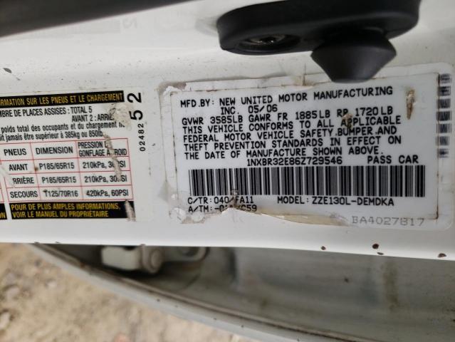 Photo 10 from auction – 2006 TOYOTA COROLLA CE with VIN 1NXBR32E86Z729546
