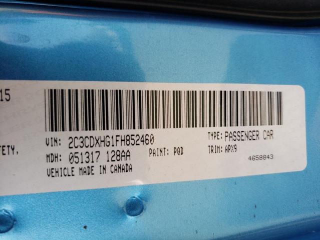 Photo 10 from auction – 2015 DODGE CHARGER SX with VIN 2C3CDXHG1FH852460