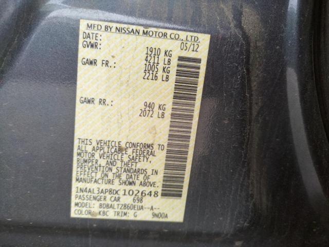 Photo 10 from auction – 2013 NISSAN ALTIMA with VIN 1N4AL3AP8DC102648