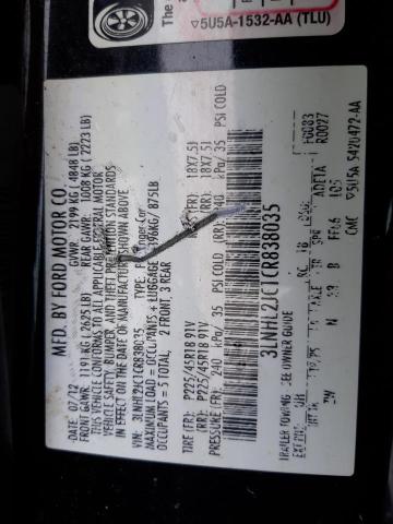 Zdjęcie 10 z aukcji – 2012 LINCOLN MKZ z VIN 3LNHL2JC1CR838035