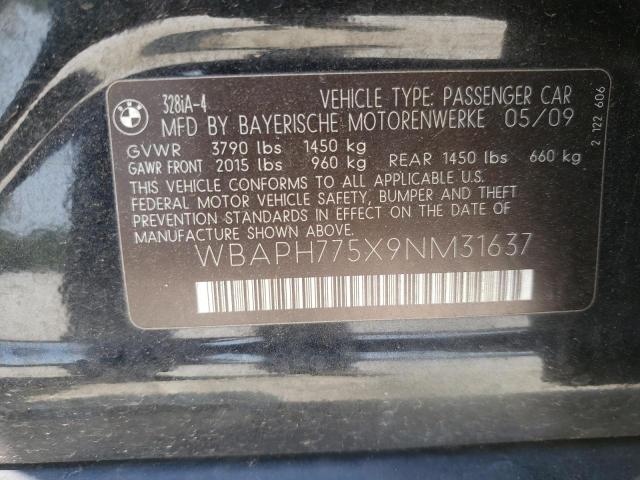 Photo 10 from auction – 2009 BMW 328 I with VIN WBAPH775X9NM31637
