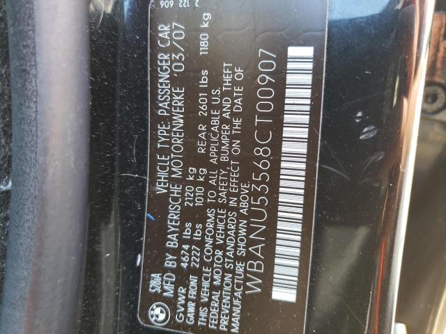 Photo 10 from auction – 2008 BMW 528 I with VIN WBANU53568CT00907