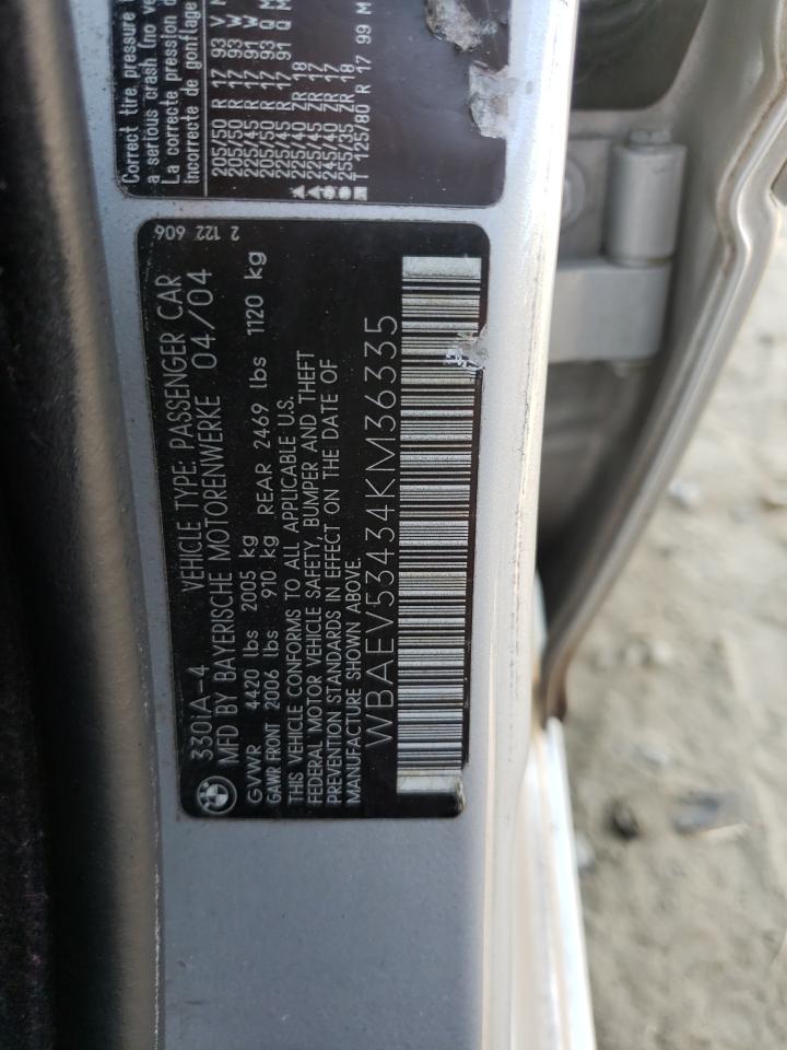 Photo 10 from auction – 2004 BMW 330 I with VIN WBAEV53434KM36335
