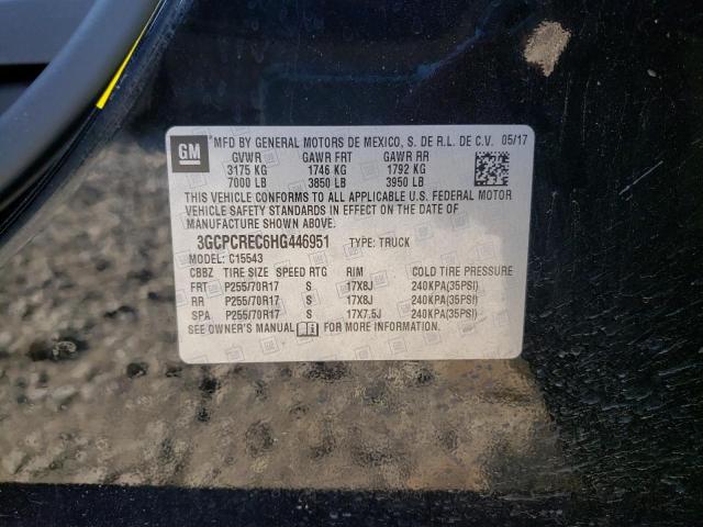 Photo 10 from auction – 2017 CHEVROLET SILVERADO with VIN 3GCPCREC6HG446951