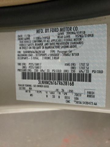 Photo 10 from auction – 2007 LINCOLN MKZ with VIN 3LNHM26T67R628168