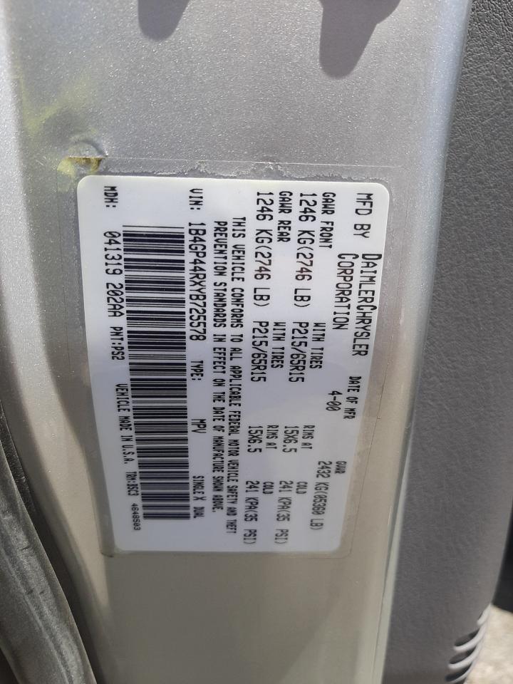 Photo 11 from auction – 2000 DODGE GRAND CARA with VIN 1B4GP44RXYB725578