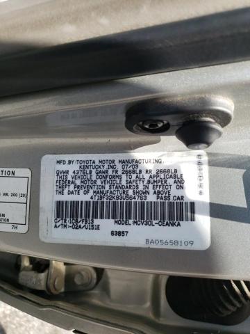 TOYOTA CAMRY LE 2003 with VIN 4T1BF32K93U564763 - Photo from auction