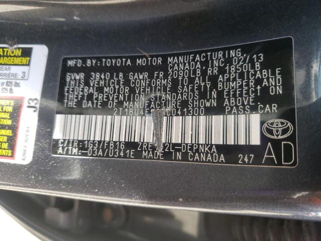 Zdjęcie 10 z aukcji – 2013 TOYOTA COROLLA BA z VIN 2T1BU4EE0DC041300