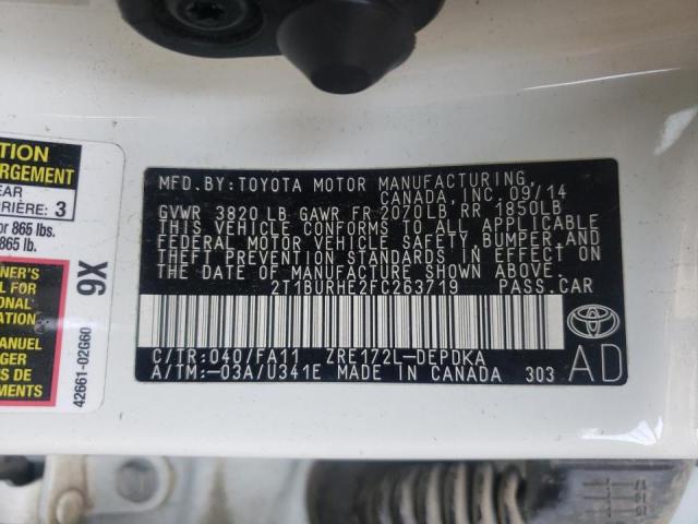 Photo 10 from auction – 2015 TOYOTA COROLLA L with VIN 2T1BURHE2FC263719