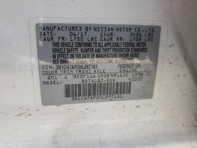 Photo 10 from auction – 2017 NISSAN VERSA S with VIN 3N1CN7AP2HL897181