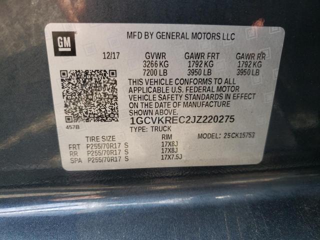 Photo 10 from auction – 2018 CHEVROLET SILVERADO with VIN 1GCVKREC2JZ220275