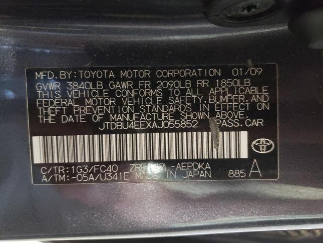 Photo 10 from auction – 2010 TOYOTA COROLLA BA with VIN JTDBU4EEXAJ055852