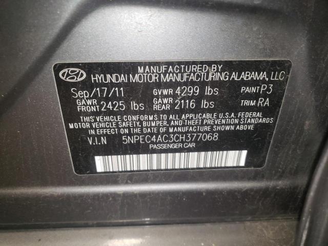 Photo 10 from auction – 2012 HYUNDAI SONATA SE with VIN 5NPEC4AC3CH377068