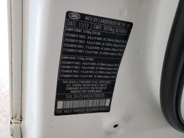 Photo 10 from auction – 2013 LAND ROVER RANGE ROVE with VIN SALSK2D44DA790035