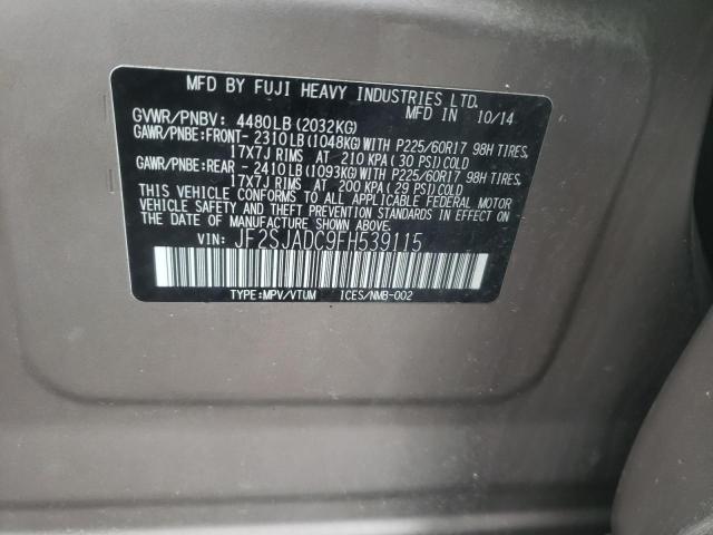 Photo 10 from auction – 2015 SUBARU FORESTER 2 with VIN JF2SJADC9FH539115