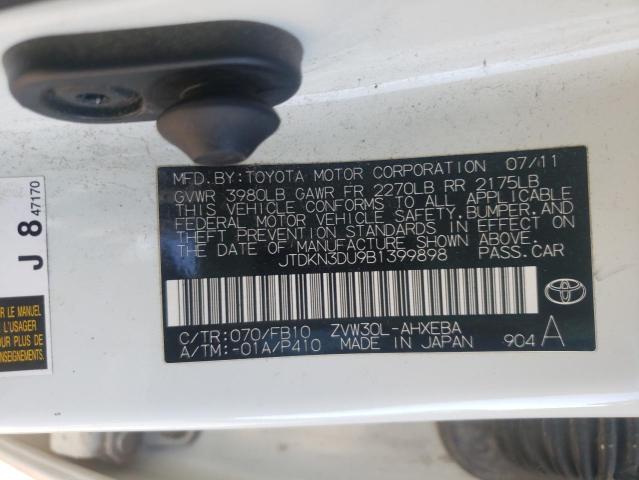 Photo 10 from auction – 2011 TOYOTA PRIUS with VIN JTDKN3DU9B1399898