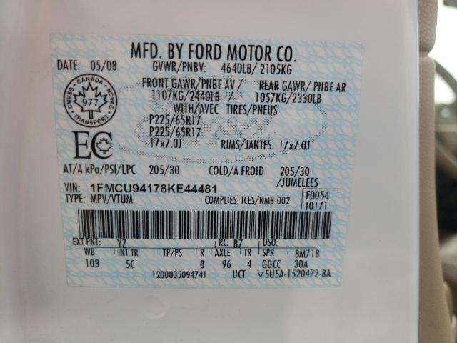Photo 10 from auction – 2008 FORD ESCAPE LIM with VIN 1FMCU94178KE44481