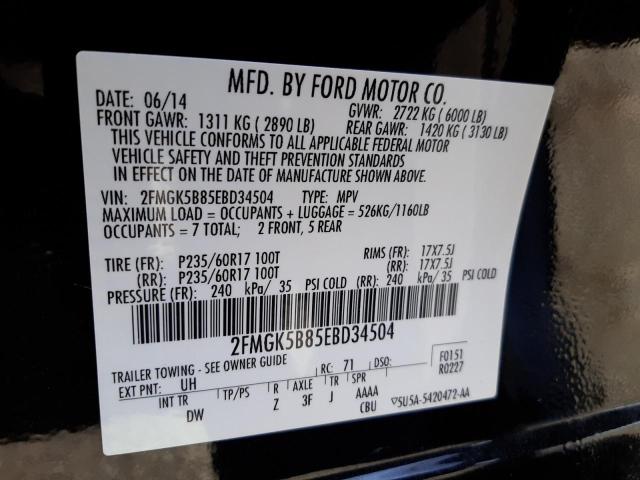 Photo 10 from auction – 2014 FORD FLEX SE with VIN 2FMGK5B85EBD34504