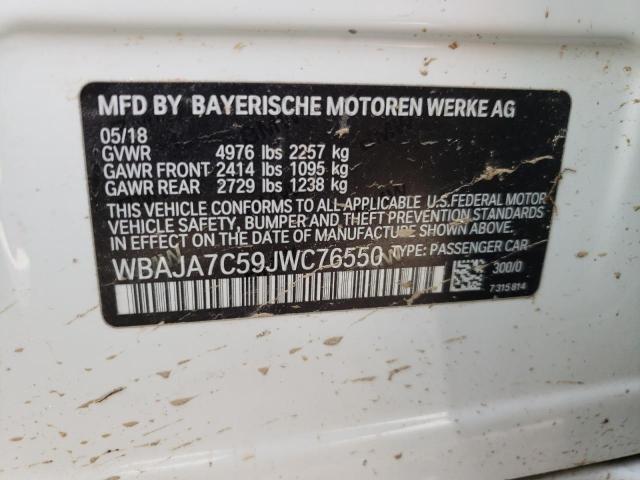 Photo 10 from auction – 2018 BMW 530 XI with VIN WBAJA7C59JWC76550