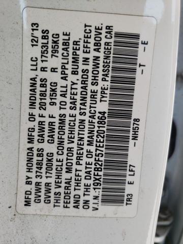 Zdjęcie 10 z aukcji – 2014 HONDA CIVIC LX z VIN 19XFB2F57EE201864