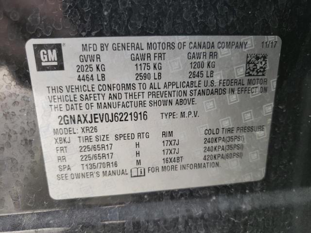 Photo 10 from auction – 2018 CHEVROLET EQUINOX LT with VIN 2GNAXJEV0J6221916