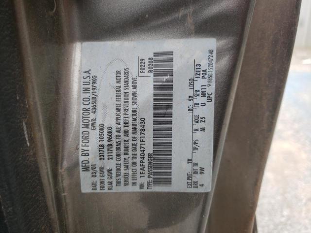 Photo 10 from auction – 2001 FORD MUSTANG with VIN 1FAFP40471F178430
