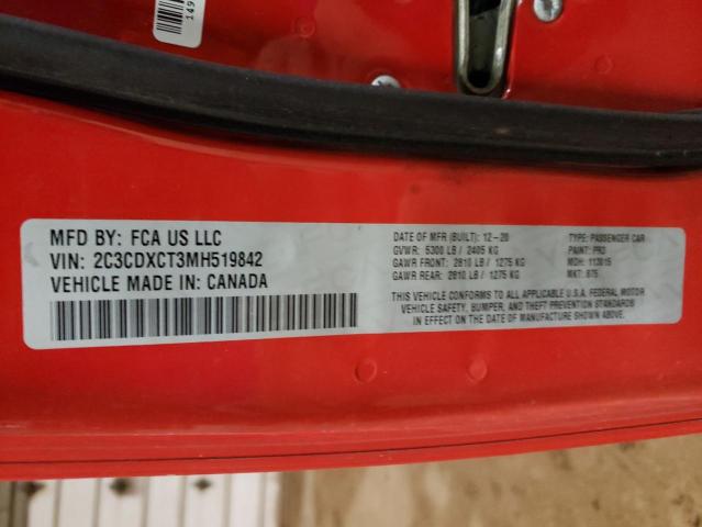 Photo 10 from auction – 2021 DODGE CHARGER R/ with VIN 2C3CDXCT3MH519842