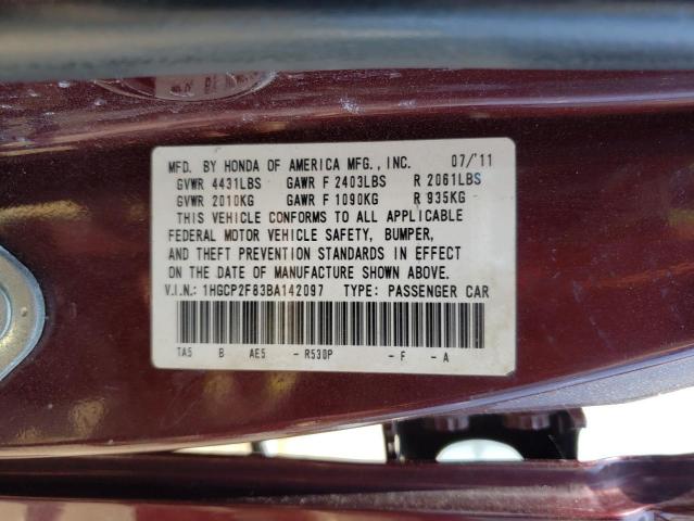 Photo 10 from auction – 2011 HONDA ACCORD with VIN 1HGCP2F83BA142097