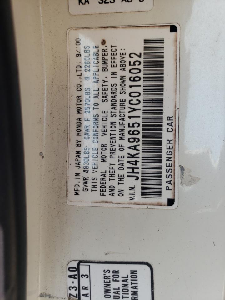Photo 10 from auction – 2000 ACURA 3.5RL with VIN JH4KA9651YC016052