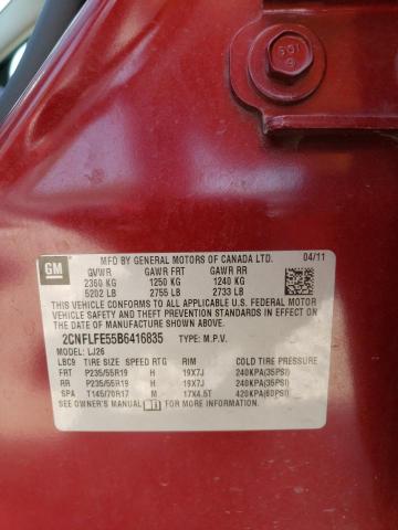 Photo 10 from auction – 2011 CHEVROLET EQUINOX LT with VIN 2CNFLFE55B6416835