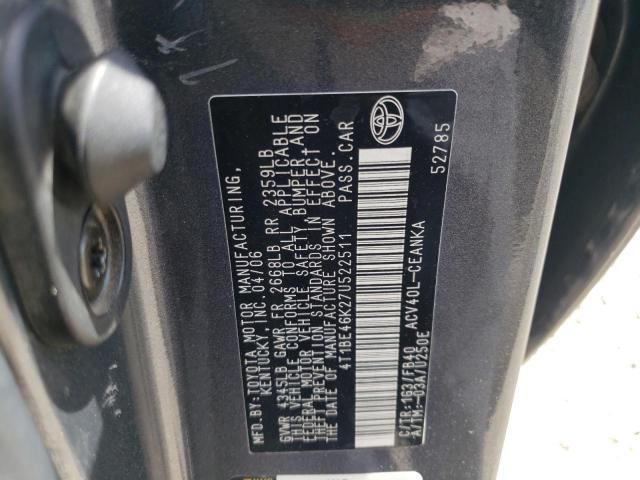 Photo 10 from auction – 2007 TOYOTA CAMRY CE/L with VIN 4T1BE46K27U522511