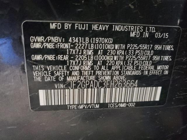 Photo 10 from auction – 2015 SUBARU XV CROSSTR with VIN JF2GPADC3FH263664