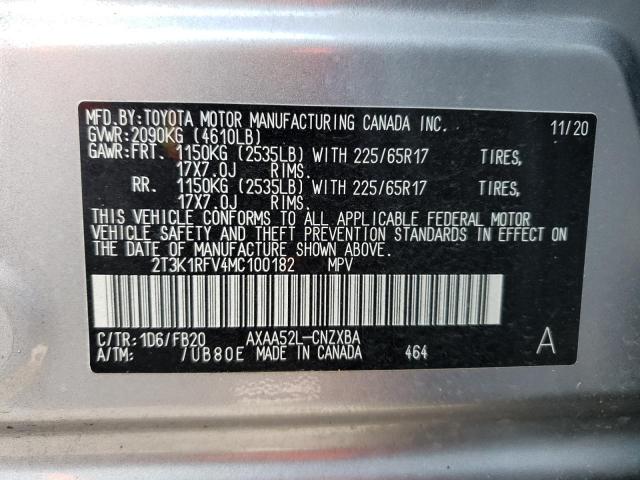 Photo 10 from auction – 2021 TOYOTA RAV4 LE with VIN 2T3K1RFV4MC100182