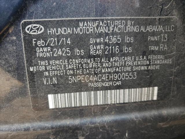 Photo 10 from auction – 2014 HYUNDAI SONATA SE with VIN 5NPEC4AC4EH900553