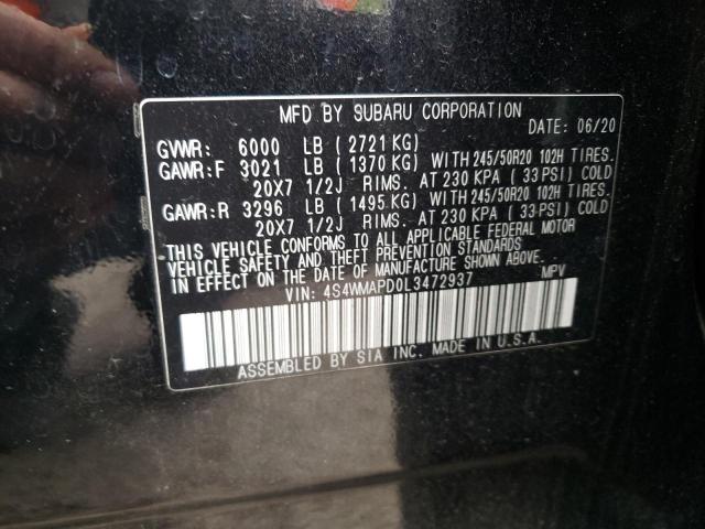 SUBARU ASCENT LIM 2020 con VIN 4S4WMAPD0L3472937 - Foto de la subasta