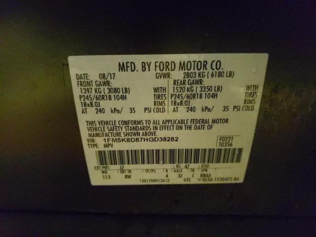 Photo 10 from auction – 2017 FORD EXPLORER X with VIN 1FM5K8D87HGD38282