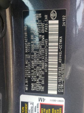 Photo 10 from auction – 2010 TOYOTA CAMRY BASE with VIN 4T1BF3EK4AU075485