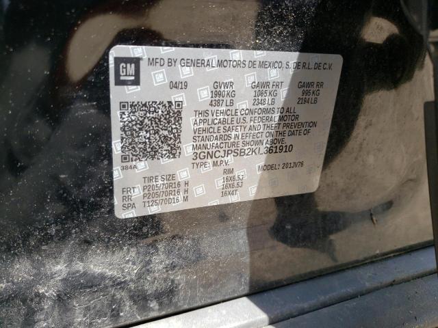 Photo 10 from auction – 2019 CHEVROLET TRAX 1LT with VIN 3GNCJPSB2KL361910
