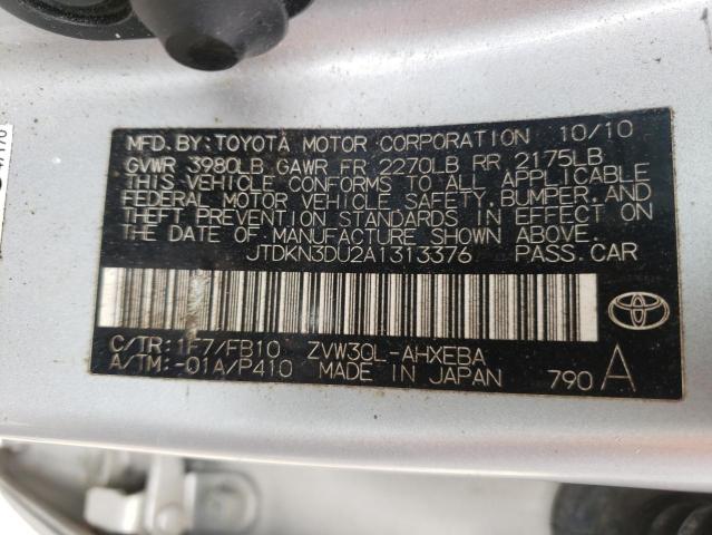 Photo 10 from auction – 2010 TOYOTA PRIUS with VIN JTDKN3DU2A1313376