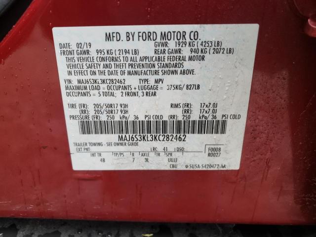 Photo 10 from auction – 2019 FORD ECOSPORT T with VIN MAJ6S3KL3KC282462